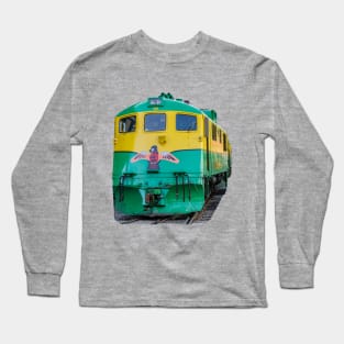 White Pass locomotive in Alaska Long Sleeve T-Shirt